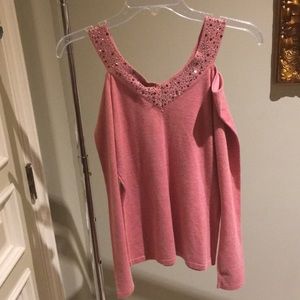 Off the shoulder pink studded top